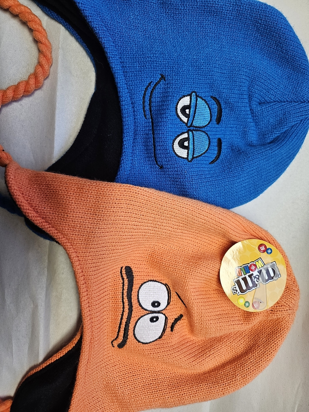 M&M'S Blue & Orange Knit Character Earflap Hats